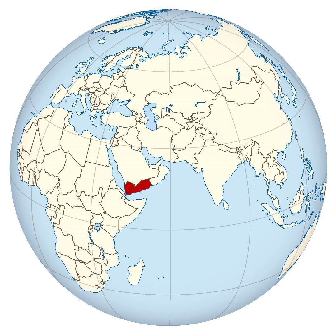 Большая карта расположения Йемена
