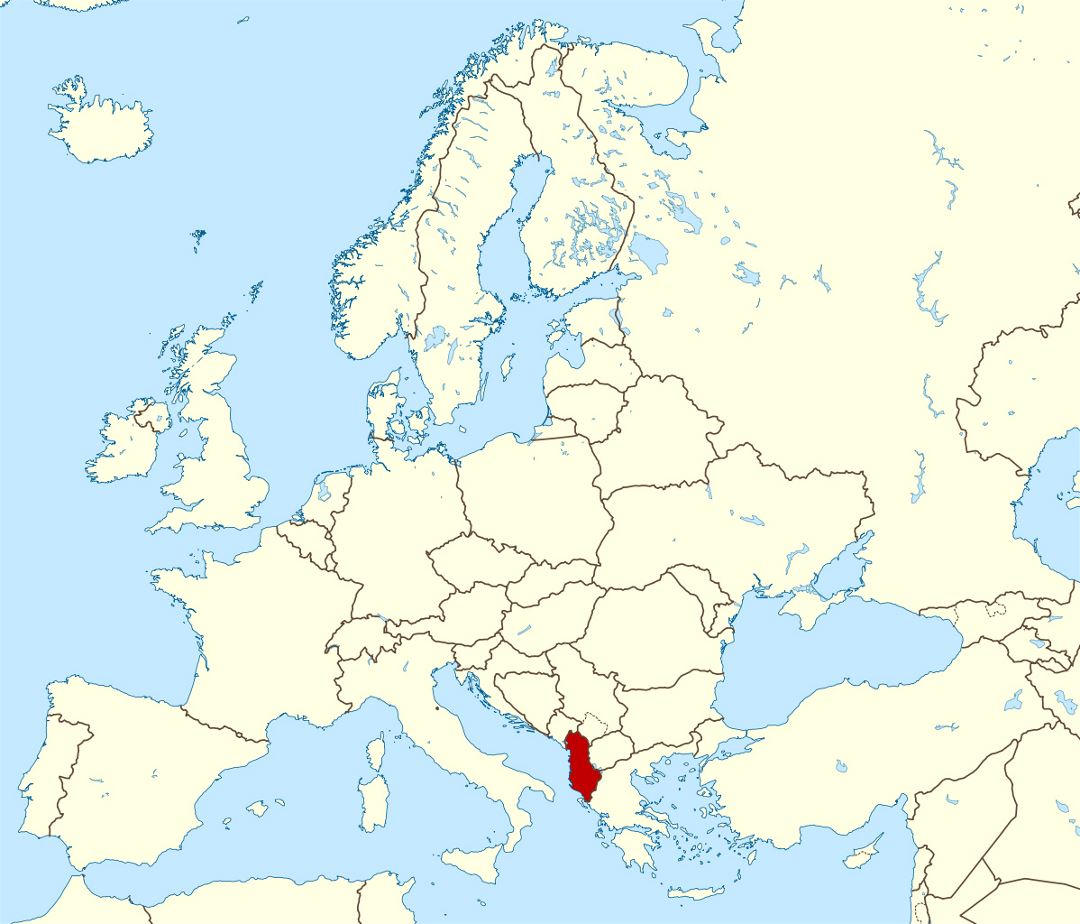 Большая локационнная карта Албании