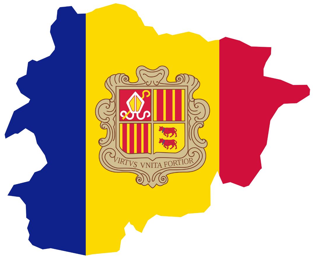 Большая карта флага Андорры