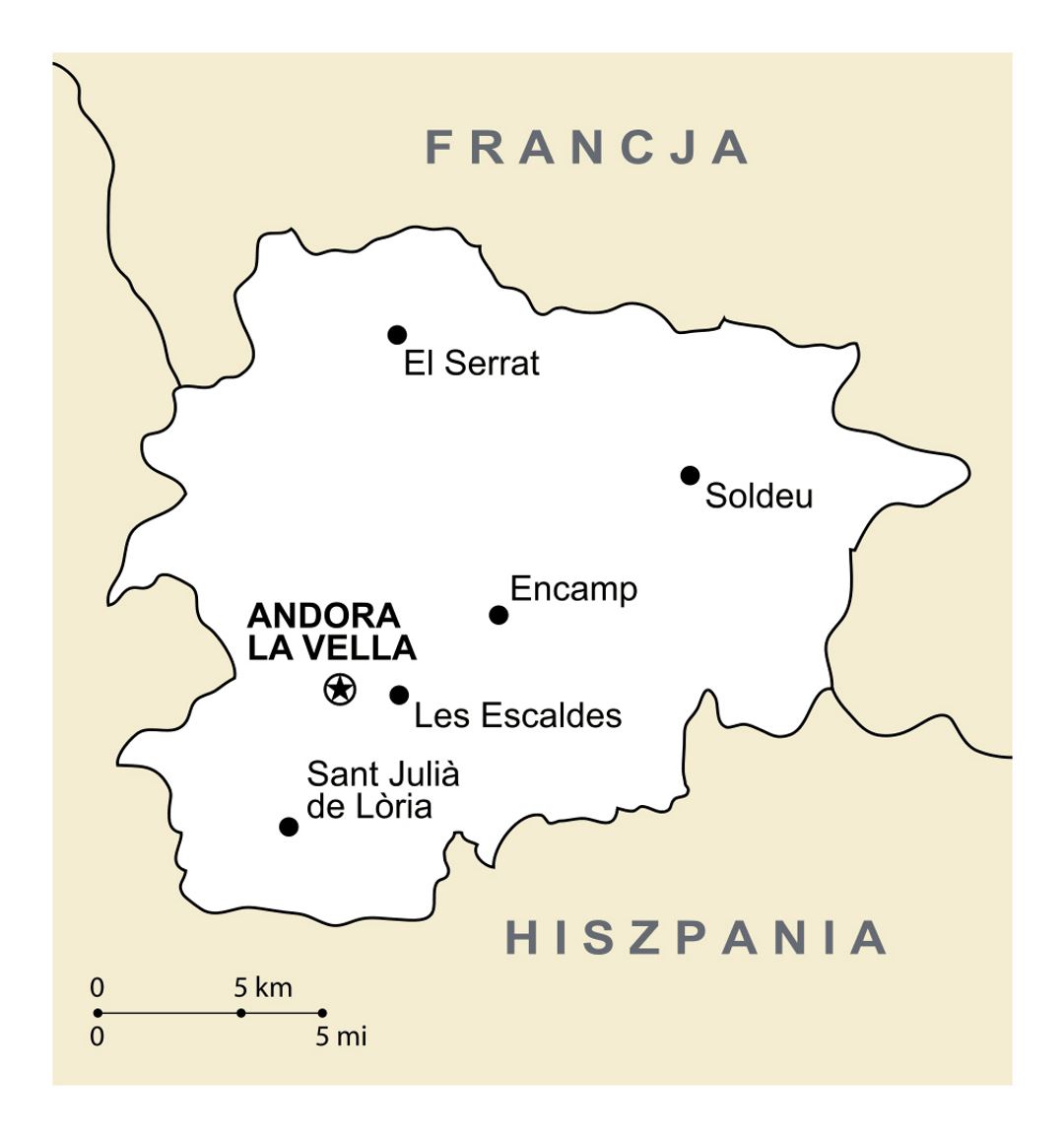 Большая политическая карта Андорры