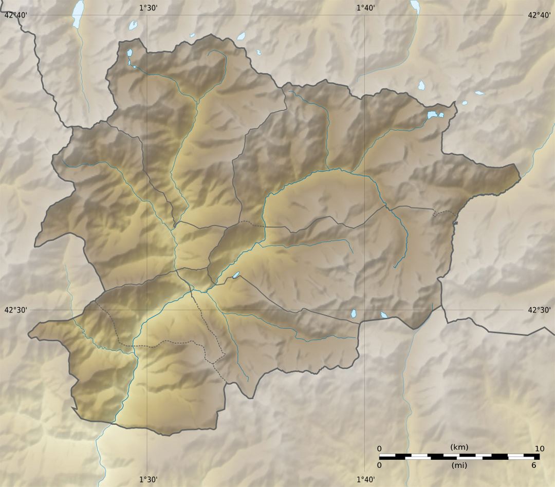 Большая карта рельефа Андорры