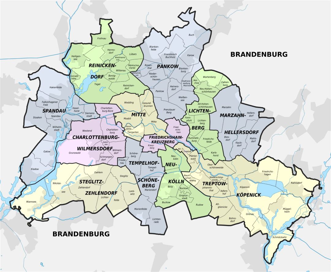 Большая карта районов Берлина