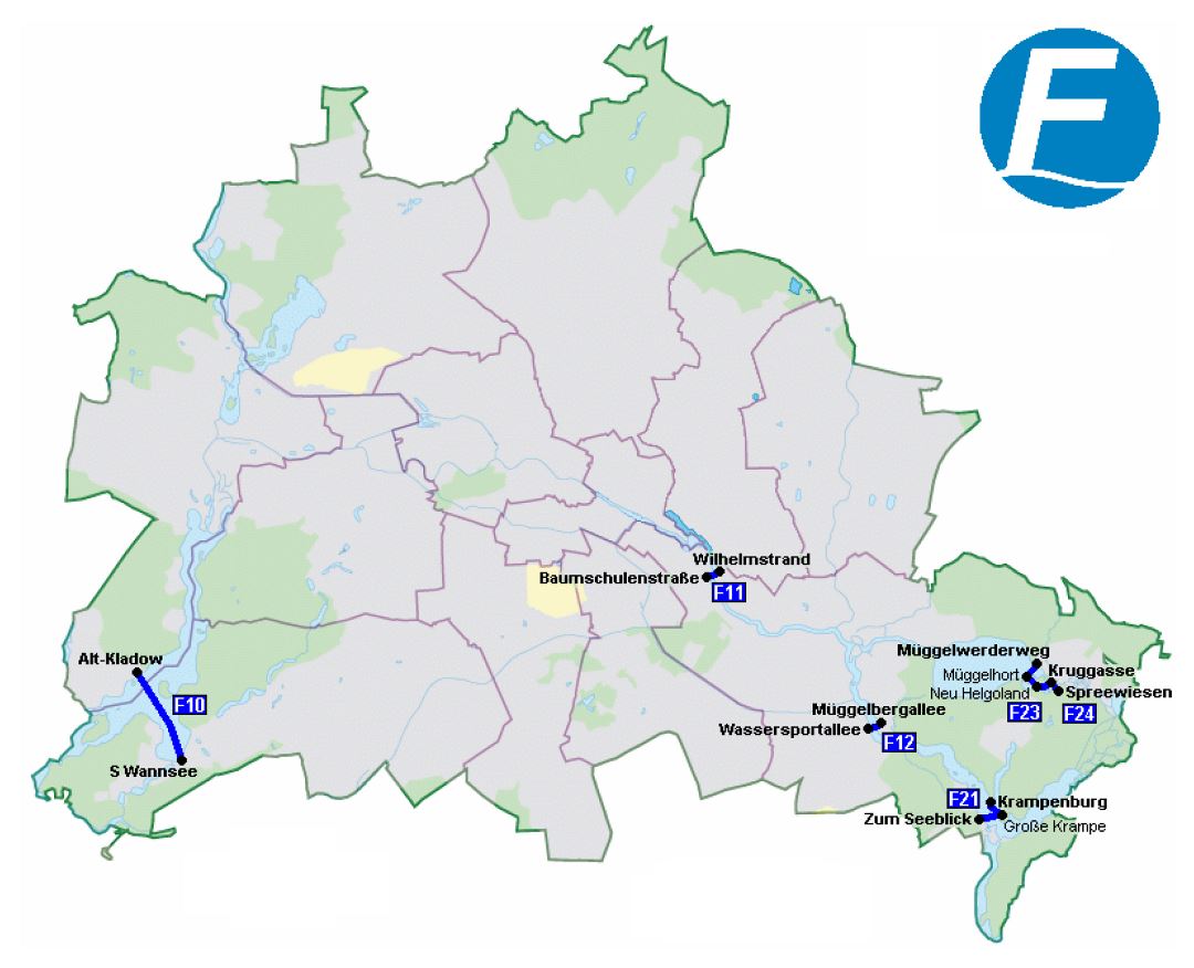 Большая карта паромов Берлина