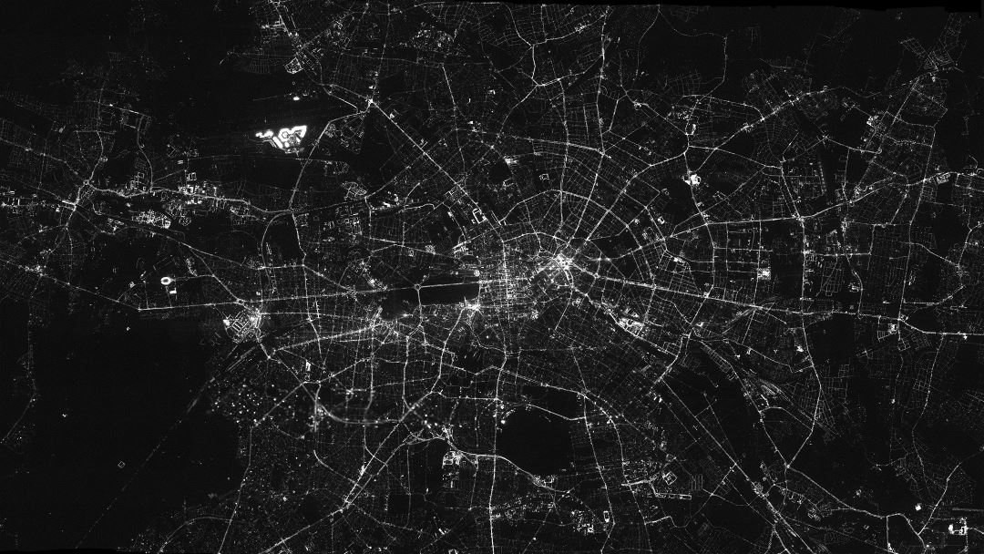Большая детальная карта Берлина ночью