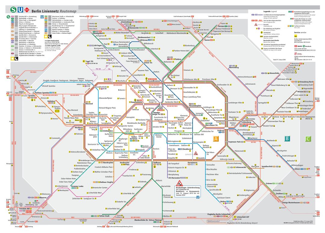 Большая детальная карта Берлинской городской электрички