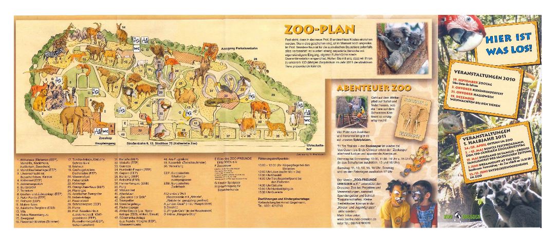 Большая карта Дрезденского зоопарка