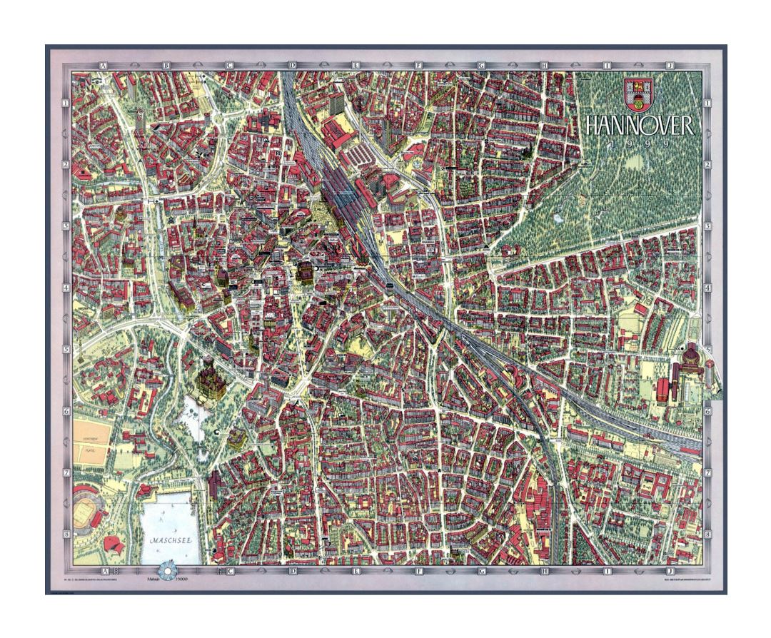 Детальная иллюстрированная карта города Ганновер