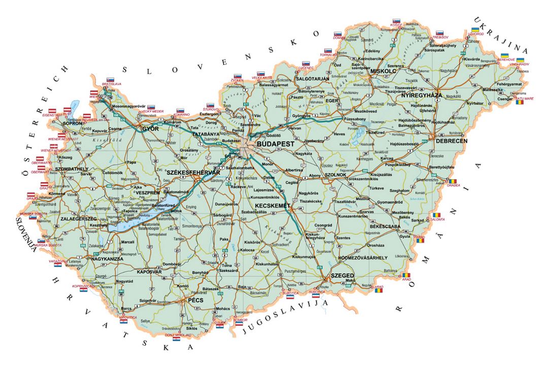 Карта дорог Венгрии