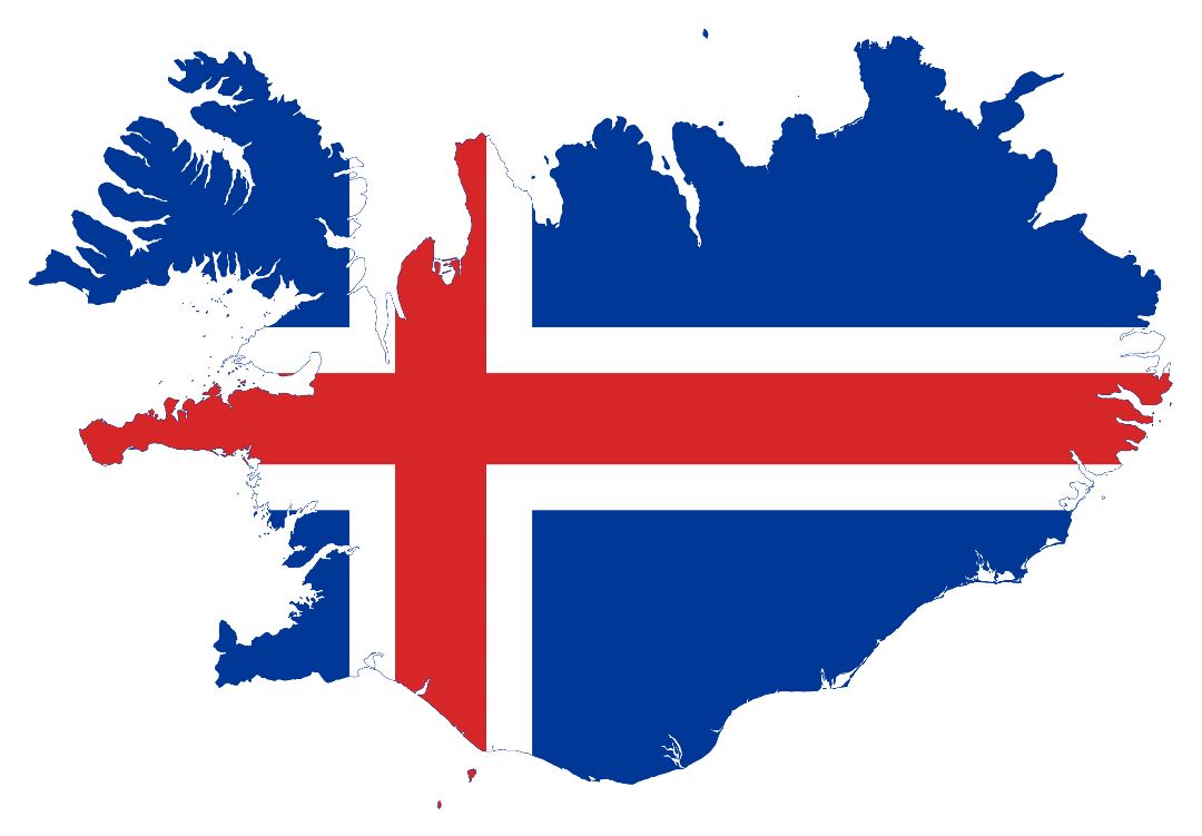 Большая карта флаг Исландии