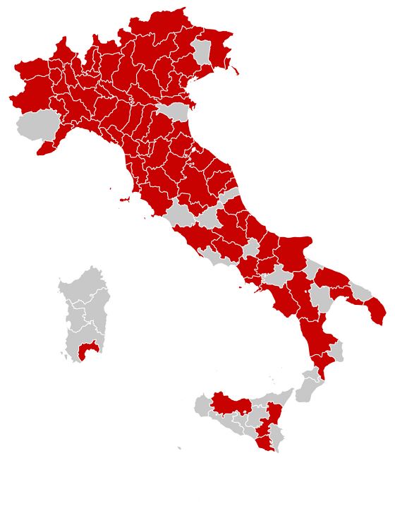 Covid-19 (Коронавирус) карта Италии