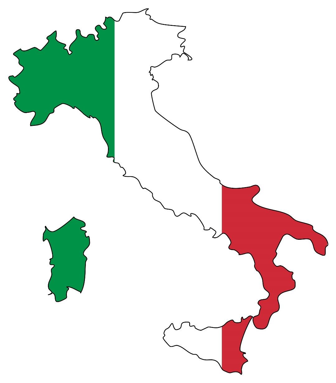 Большая карта флаг Италии