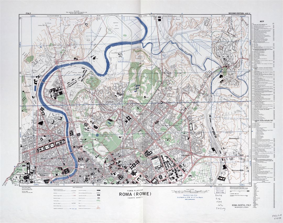 Крупномасштабный детальный план города Рима - 1943-44 (часть 1)