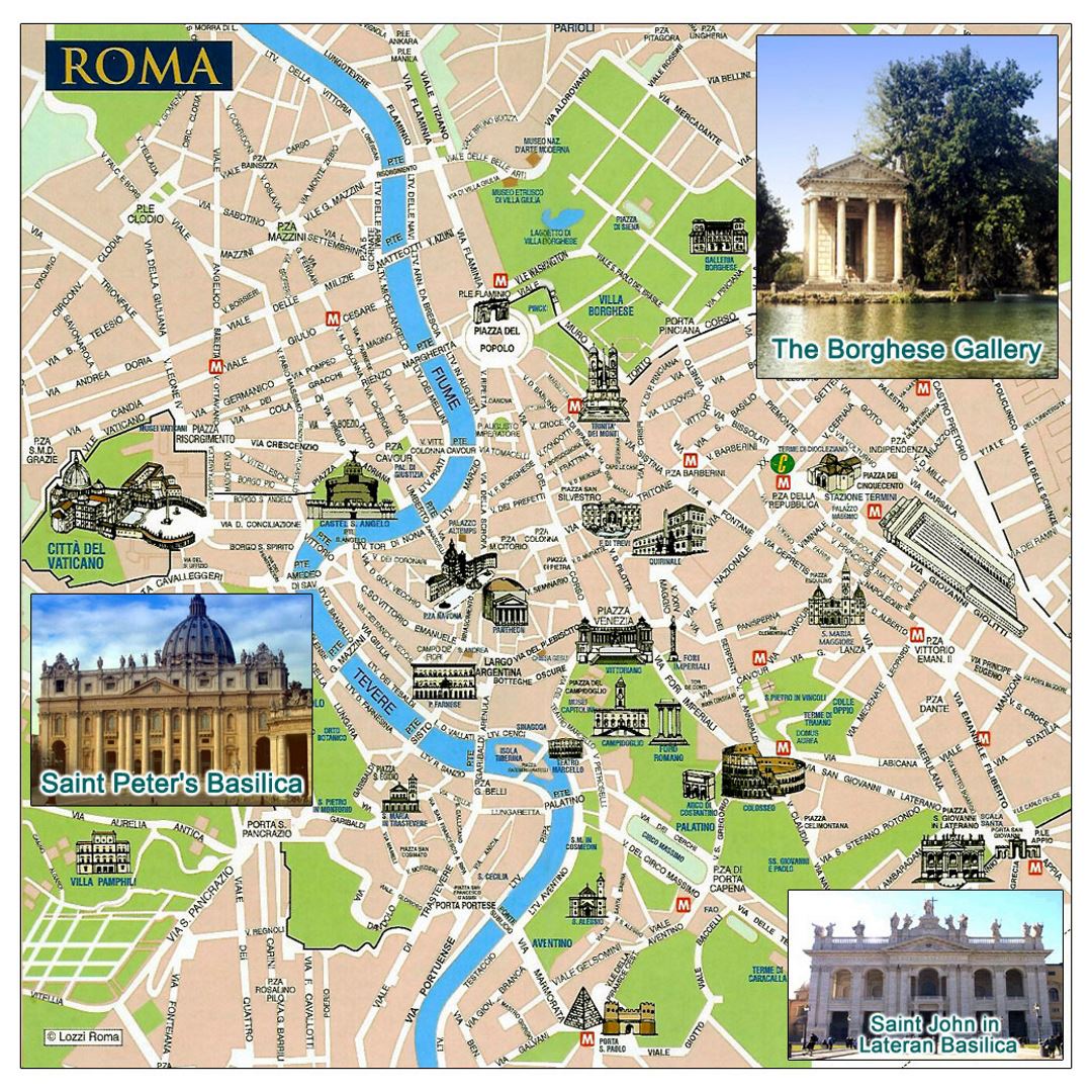 Туристическая карта города Рима