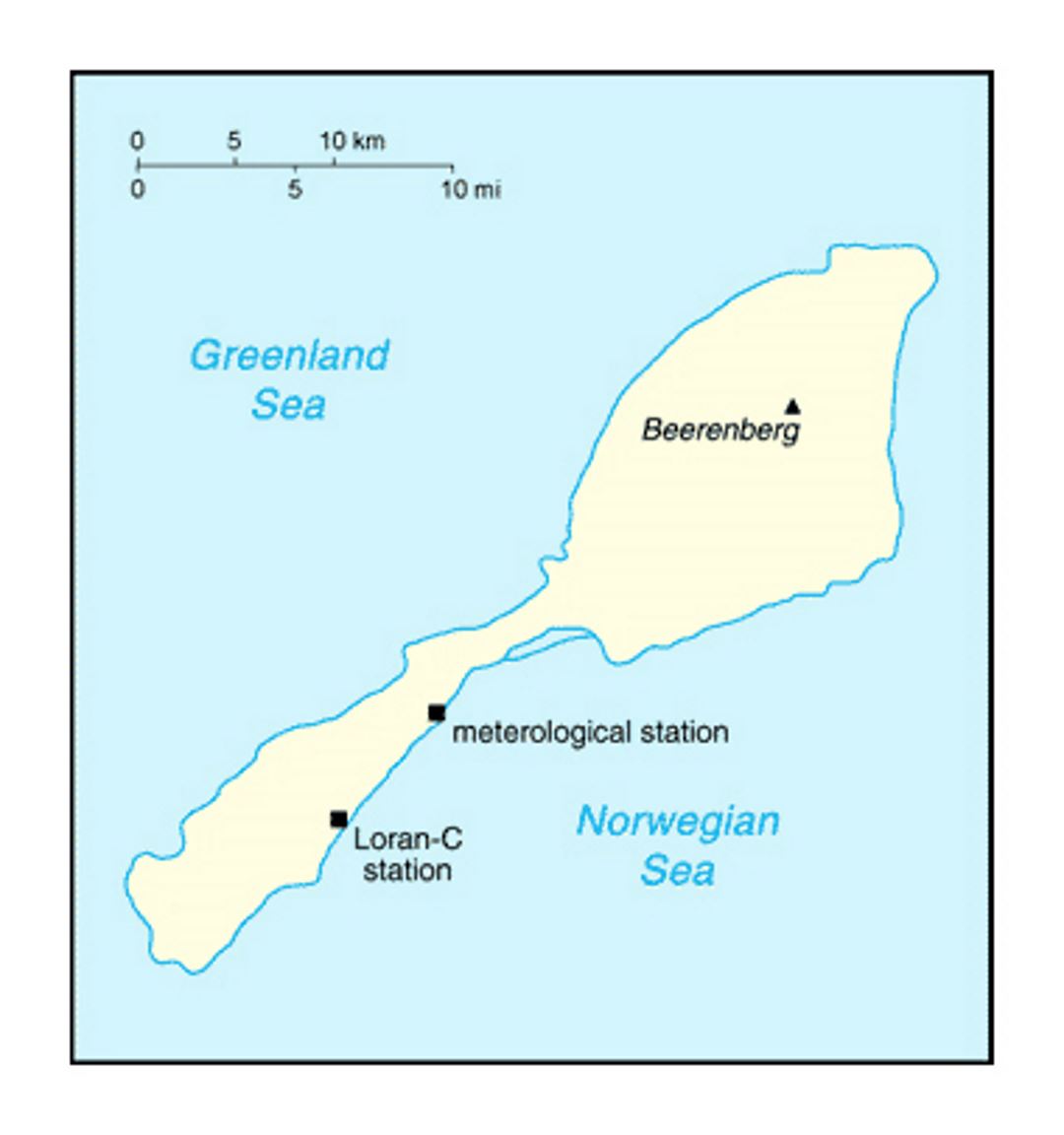 Малая карта острова Ян-Майен