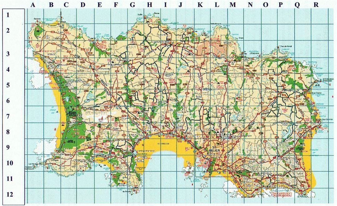 Большая карта острова Джерси