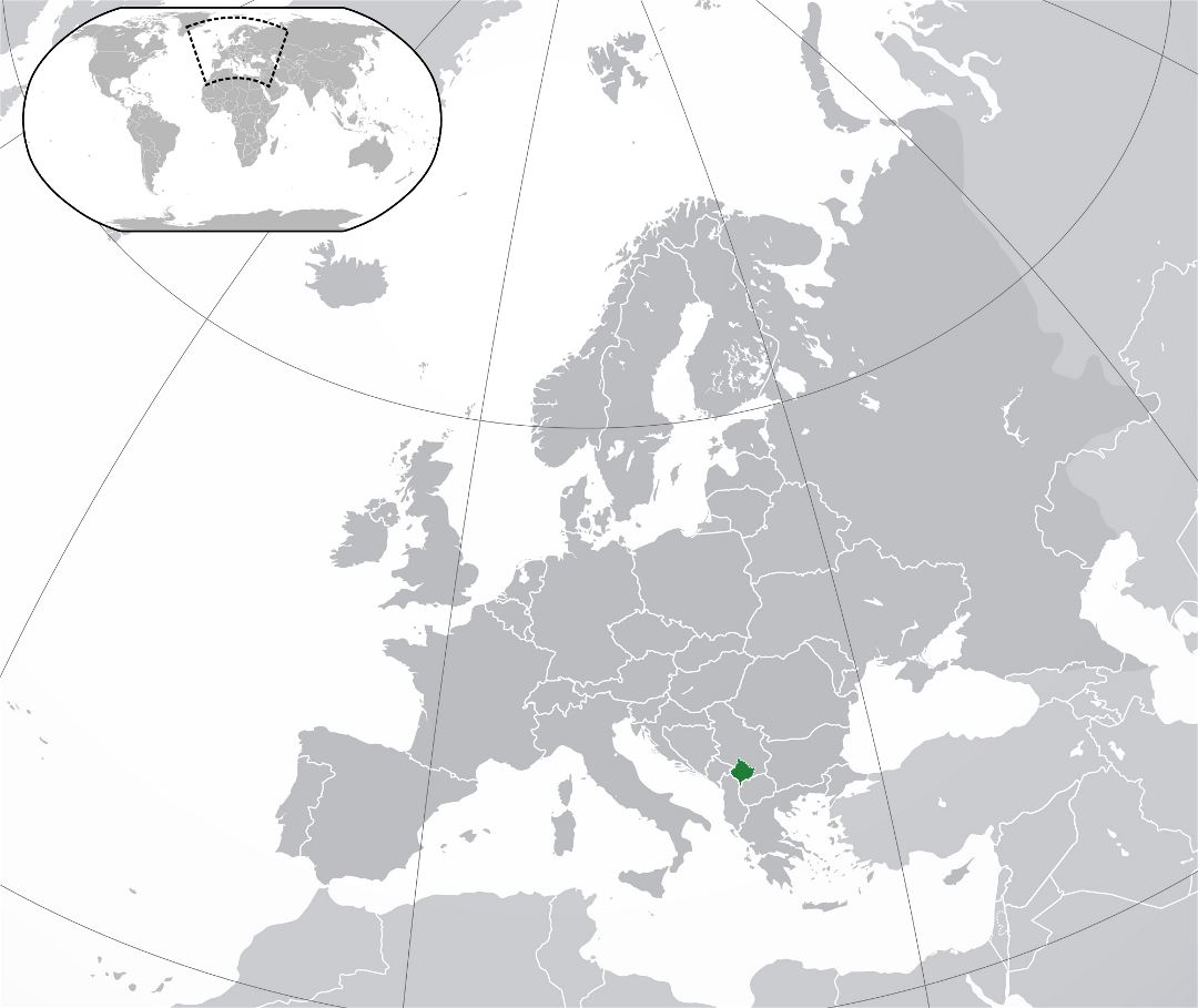 Большая карта расположения Косово