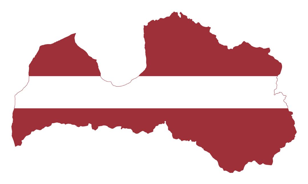 Большая карта флаг Латвии