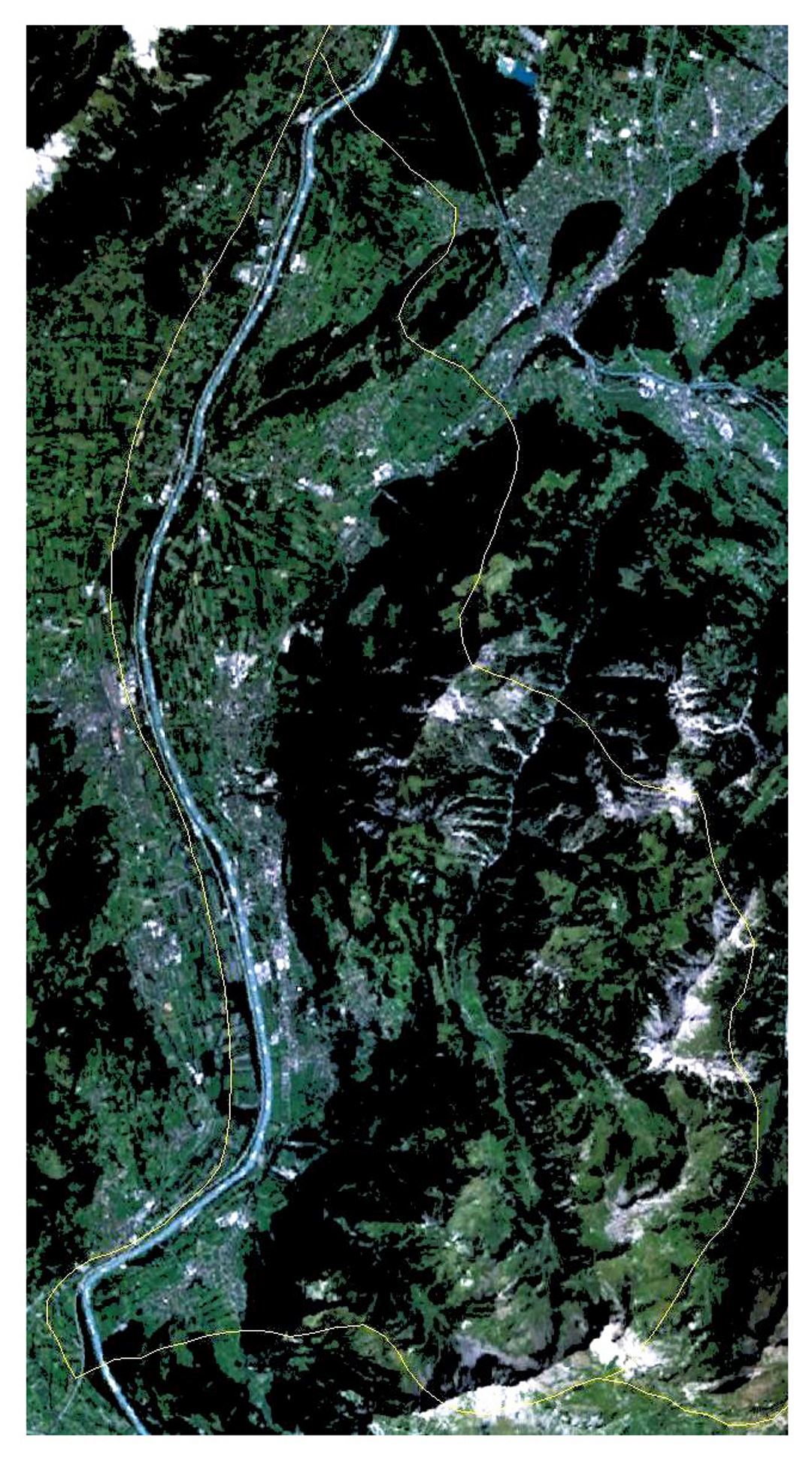 Детальная спутниковая карта Лихтенштейна