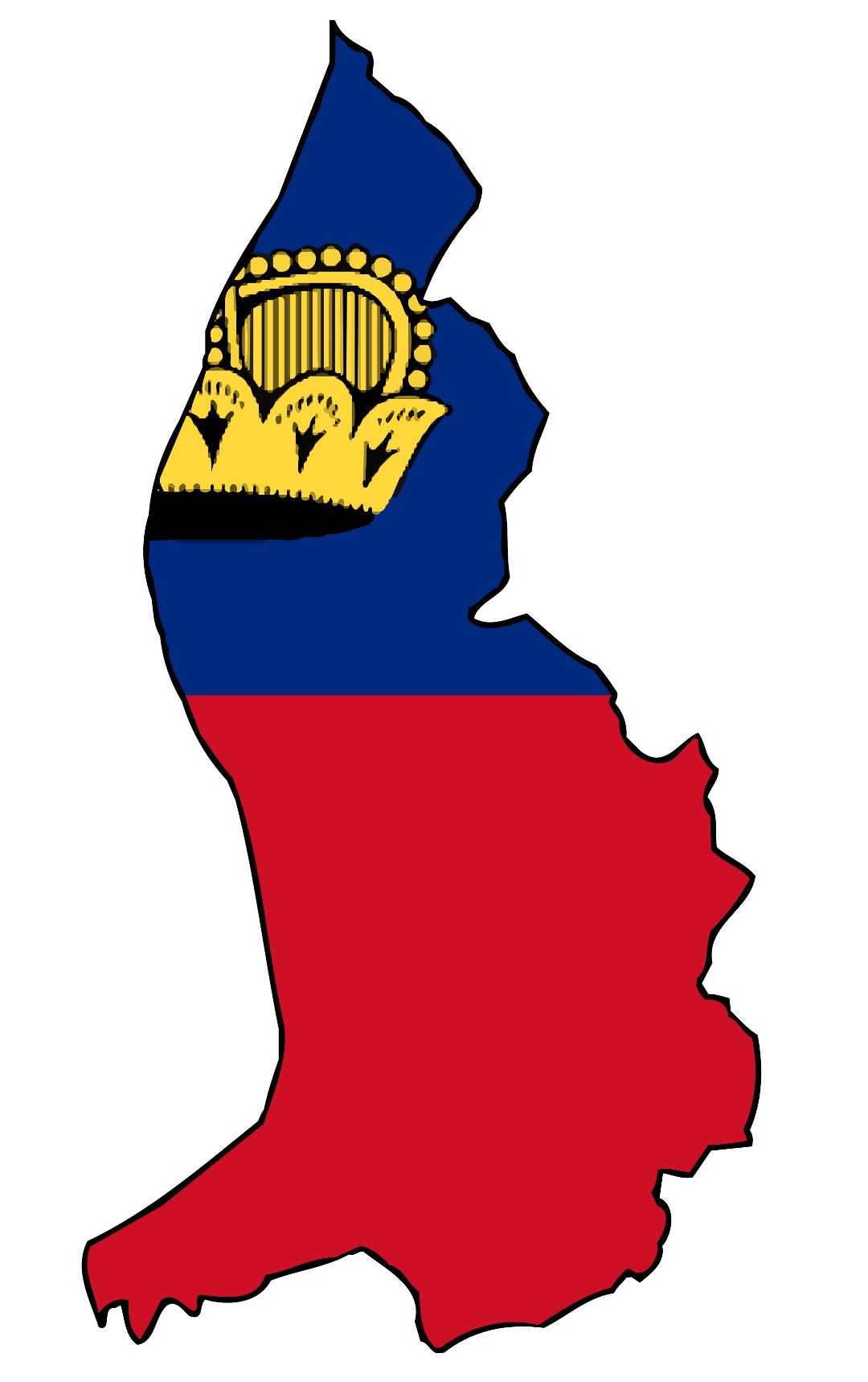 Большая карта флаг Лихтенштейна
