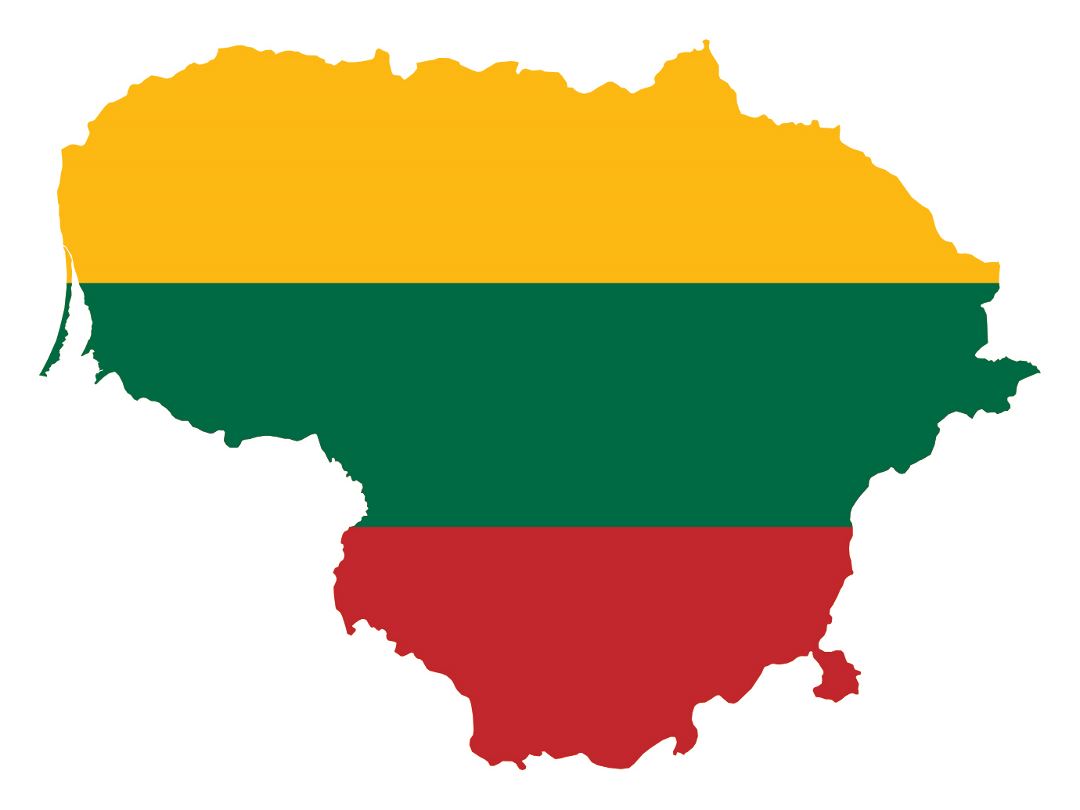 Большая карта флаг Литвы