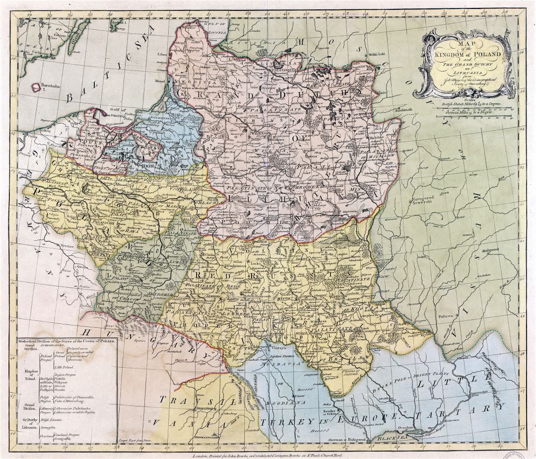 Крупномасштабная карта Королевства Польша и Великого княжества Литовского - 177x