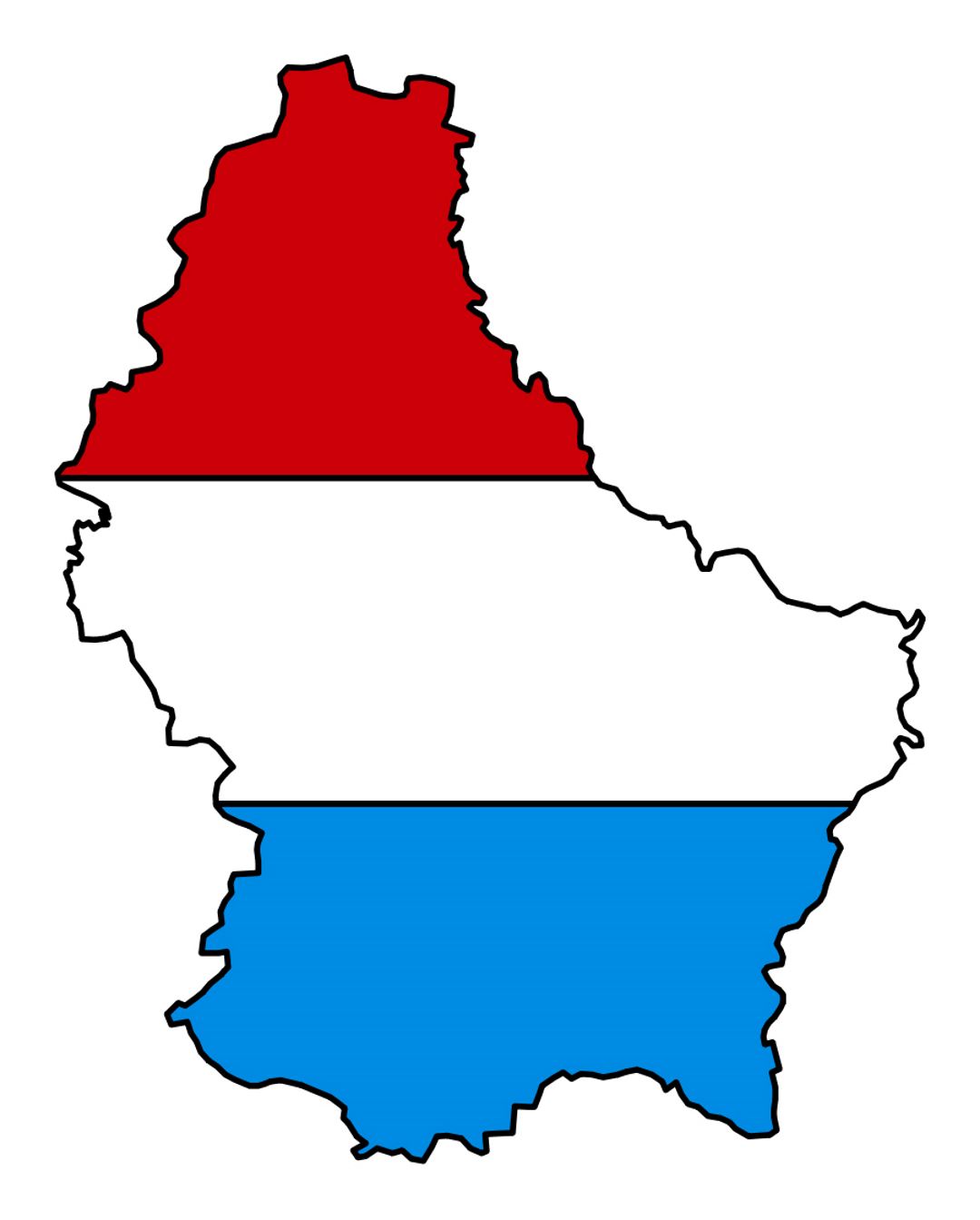 Детальная карта флаг Люксембурга