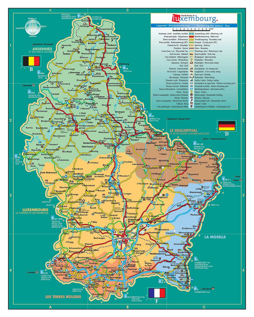 Туристическая карта Люксембурга