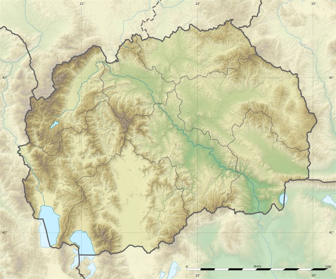 Большая карта рельефа Македонии