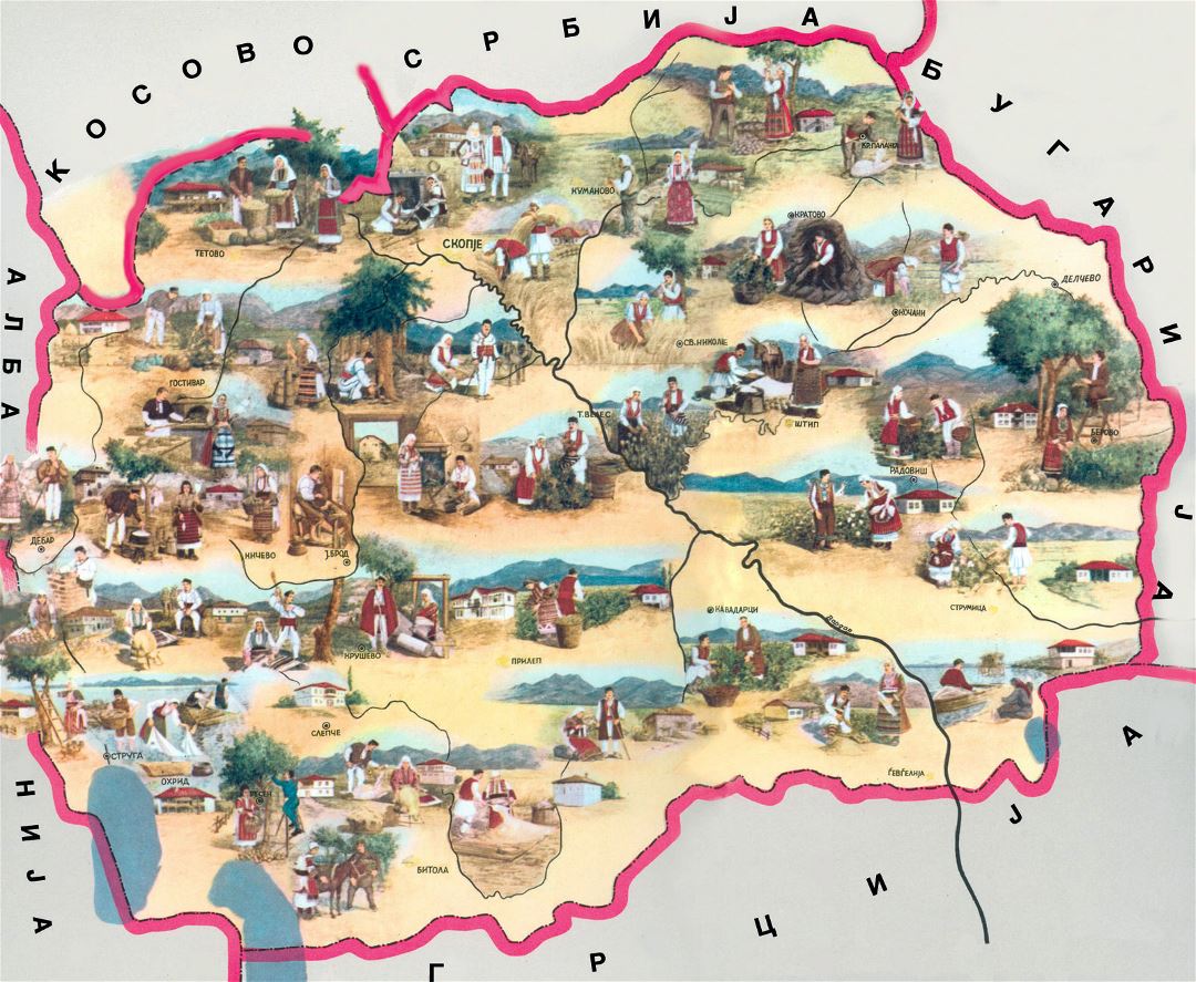 Большая туристическая карта Македонии