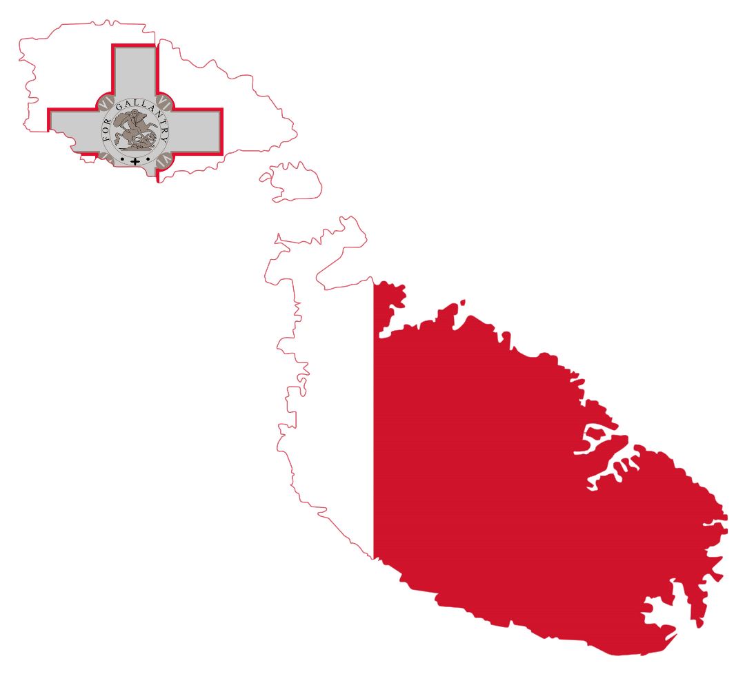 Большая карта флаг Мальты