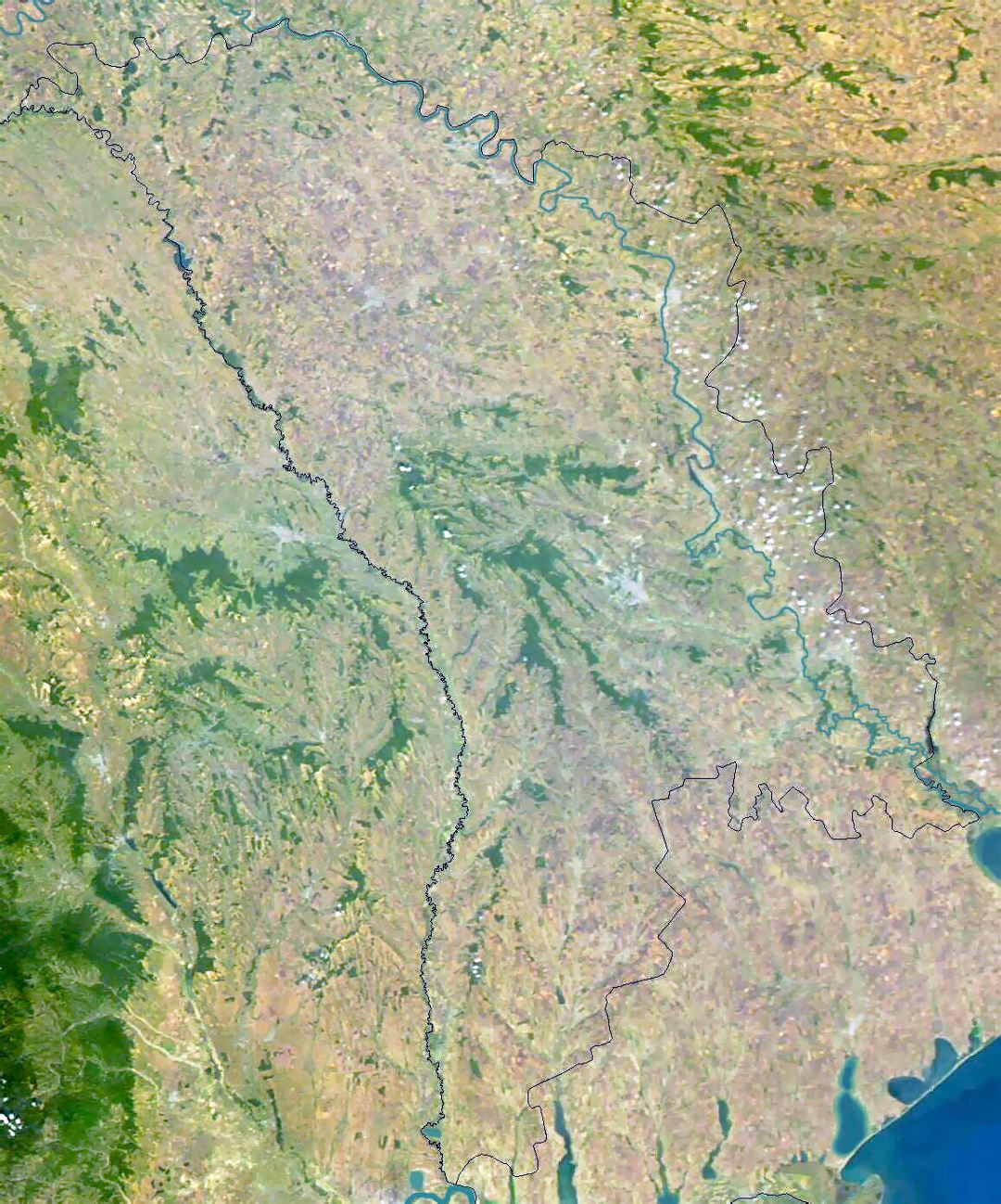 Детальная спутниковая карта Молдовы