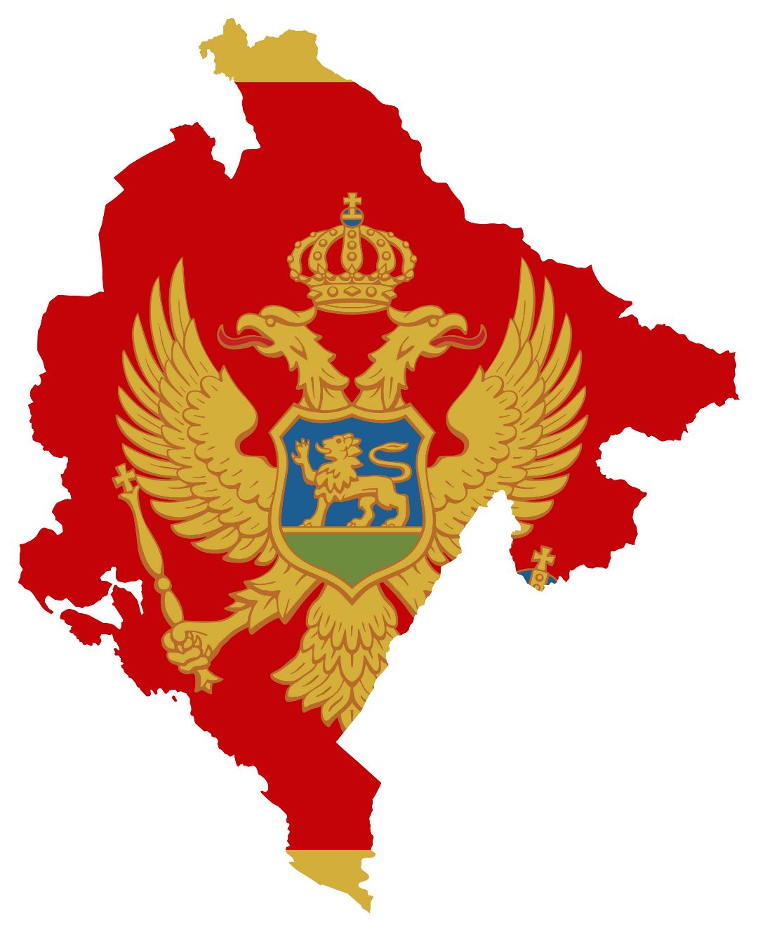 Большая карта флаг Черногории