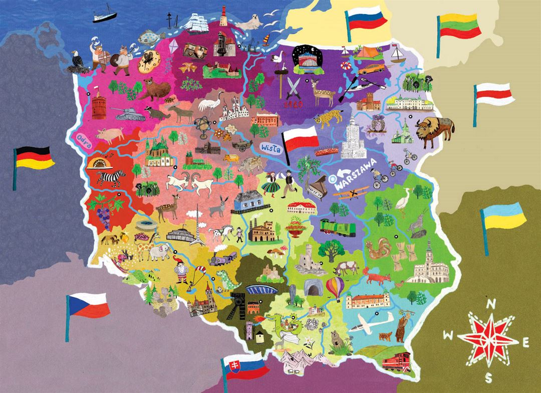 Иллюстрированная карта Польши