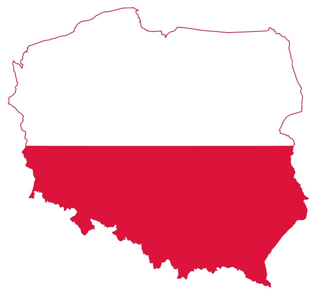 Большая карта флаг Польши