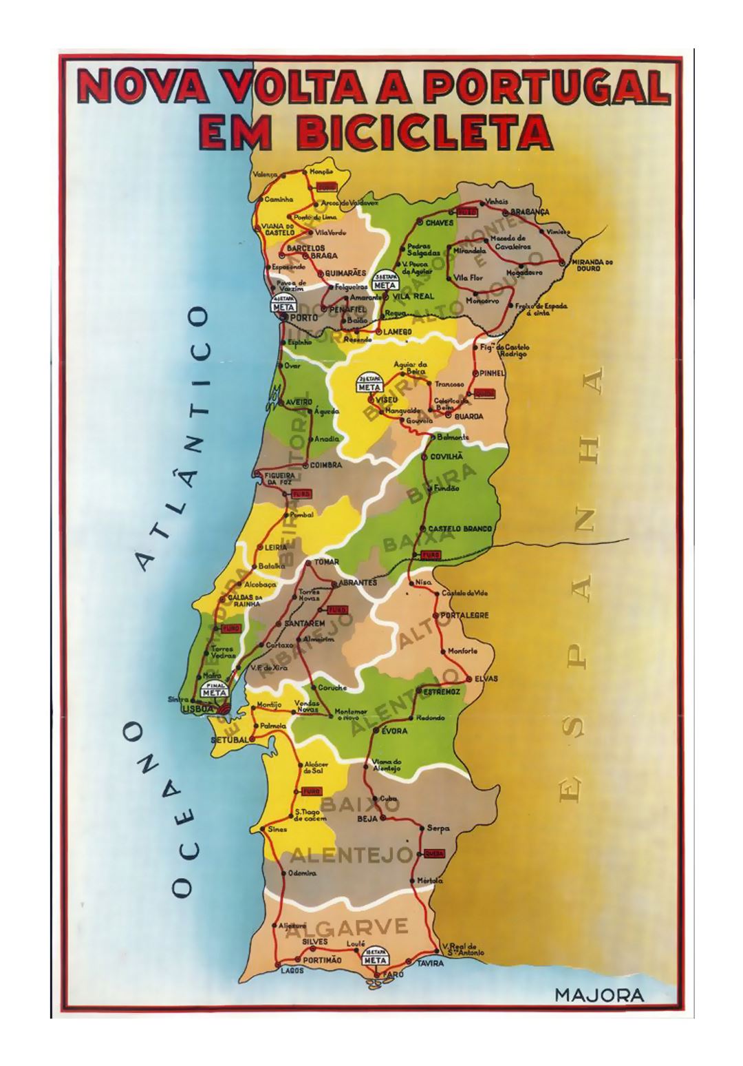 Детальная административная карта Португалии