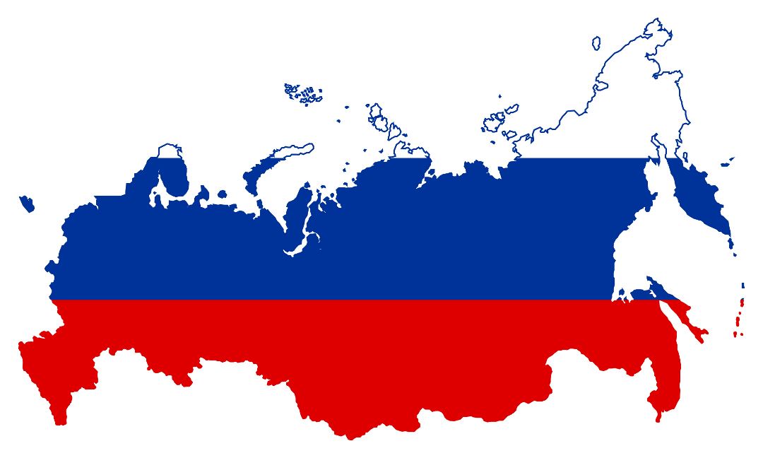 Большая карта флаг России