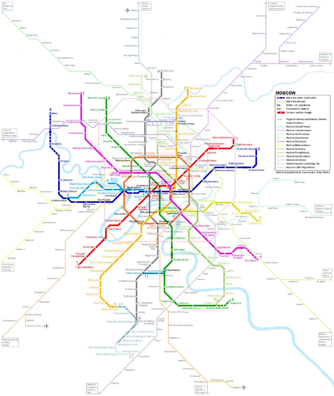 Большая карта метро Москвы