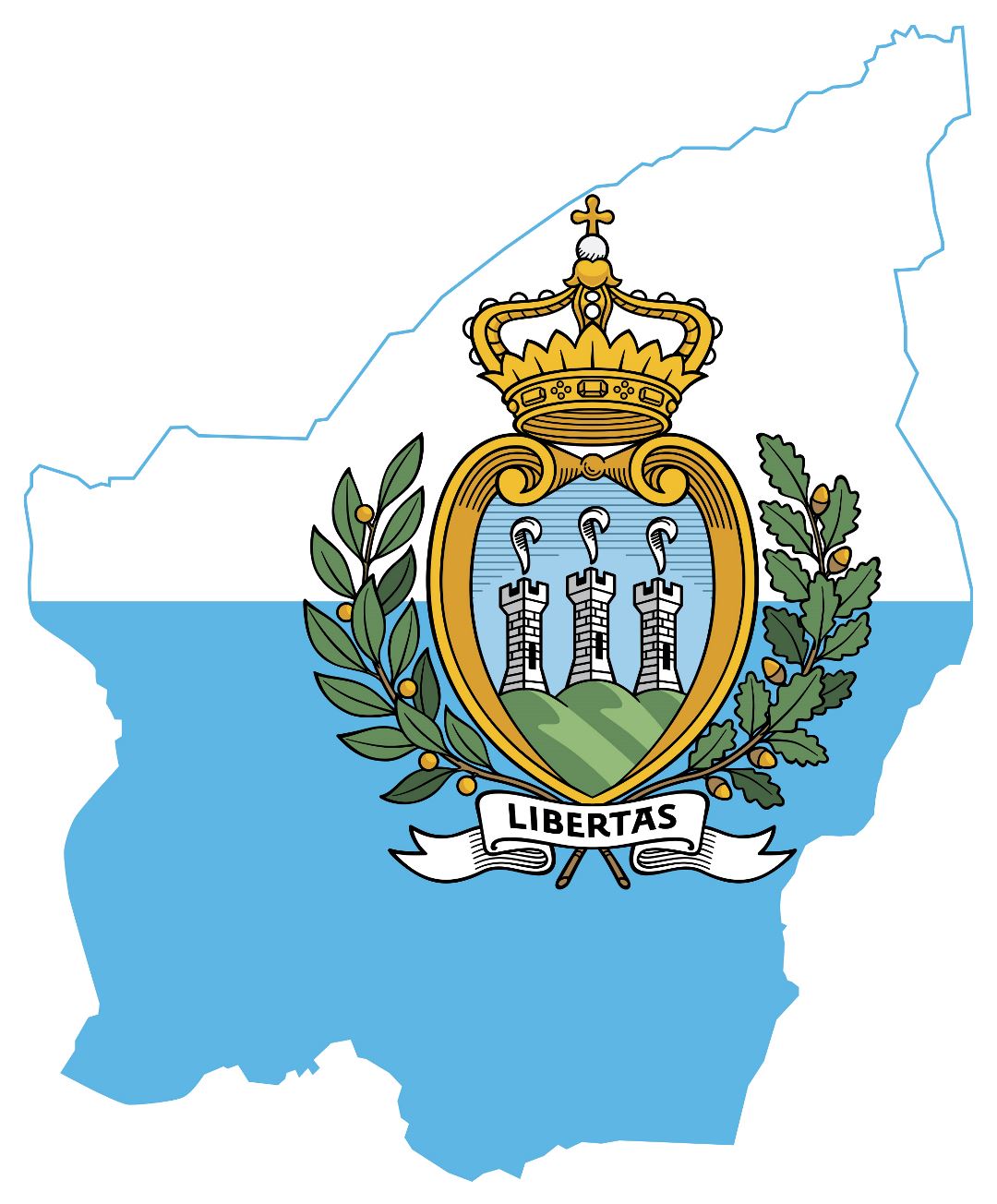 Большая карта флаг Сан-Марино