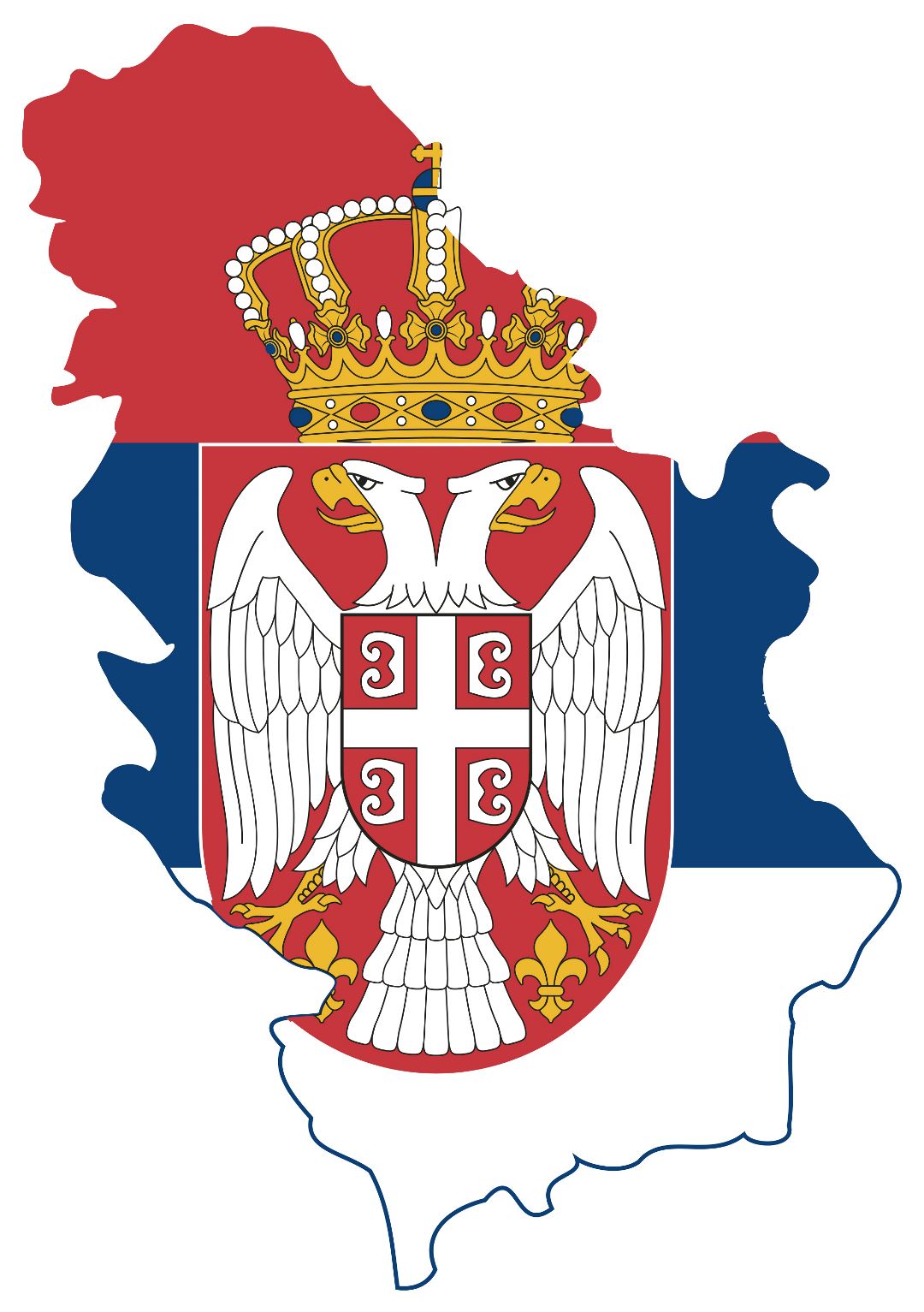 Большая карта флаг Сербии