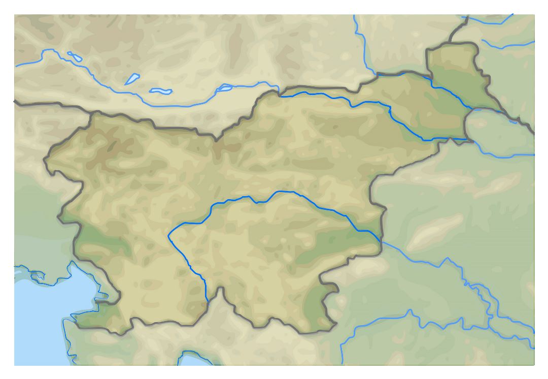 Большая карта рельефа Словении