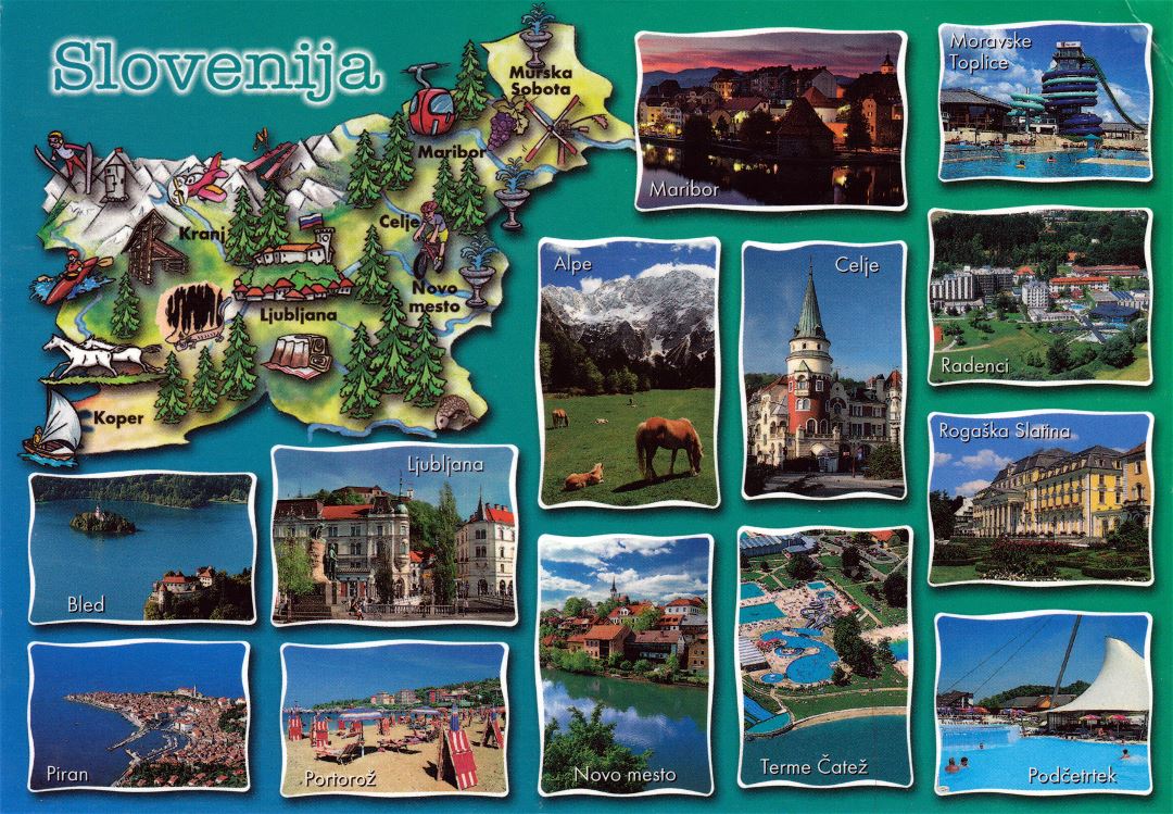 Большая туристическая карта Словении