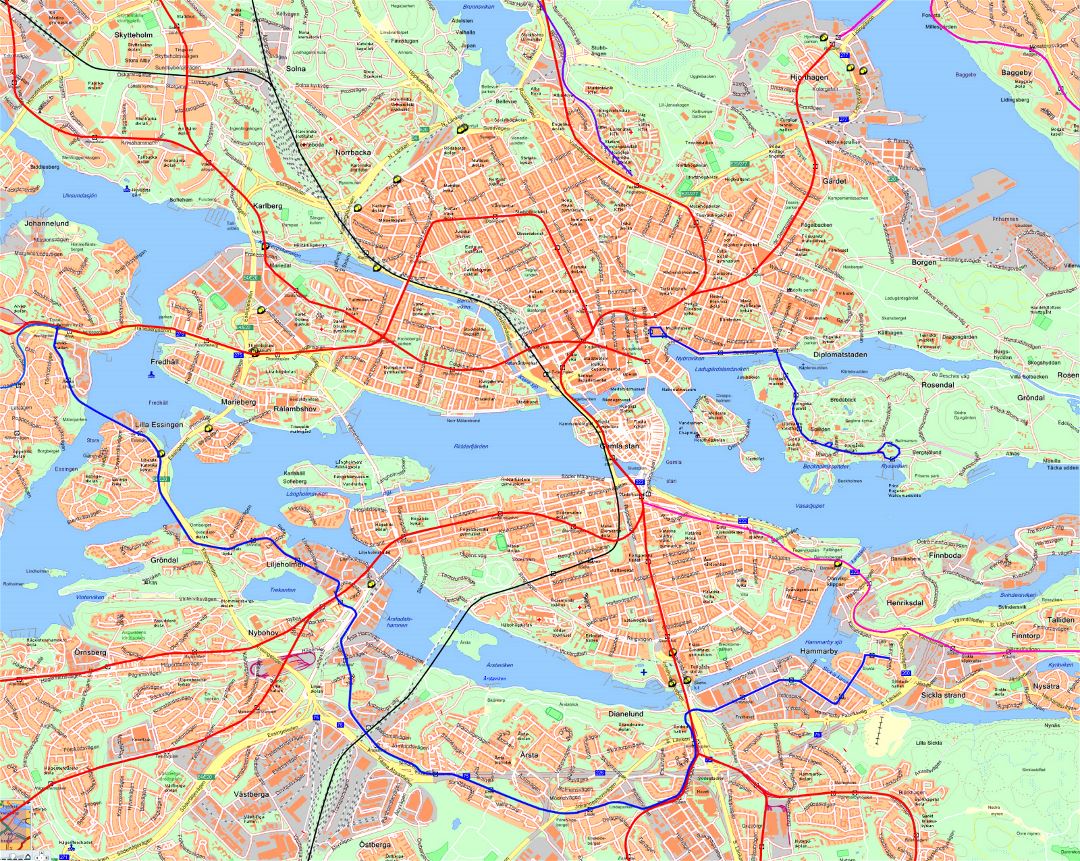 Карта дорог Стокгольма