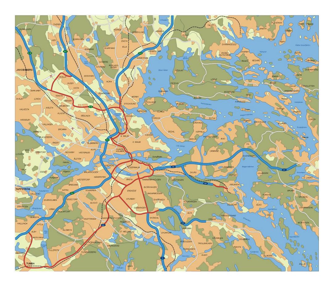 Транзитная карта города Стокгольм