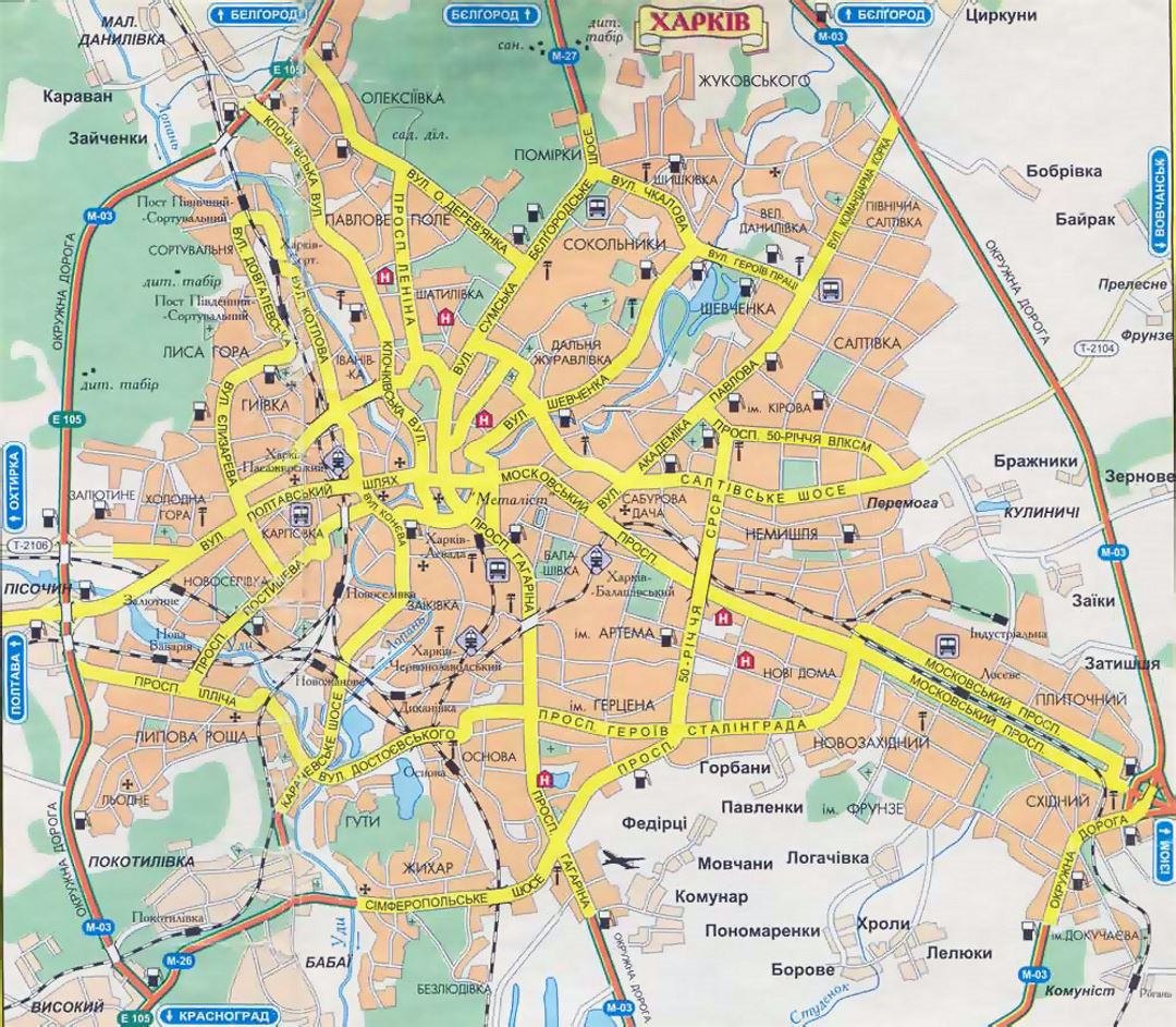 Транзитная карта города Харькова