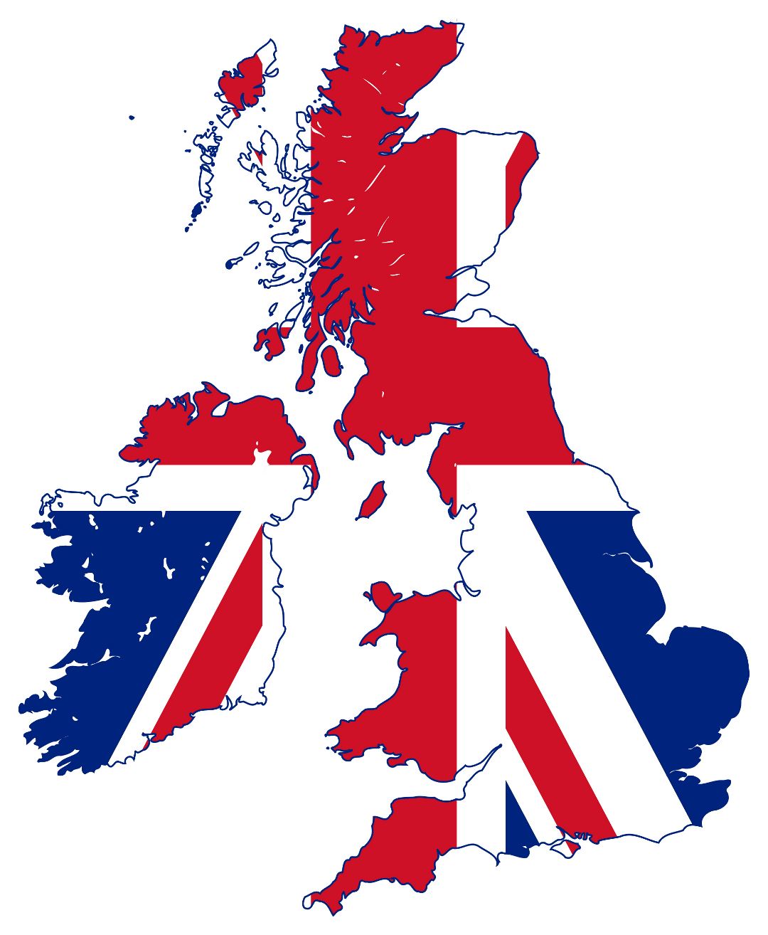 Большая карта флаг Соединенного Королевства