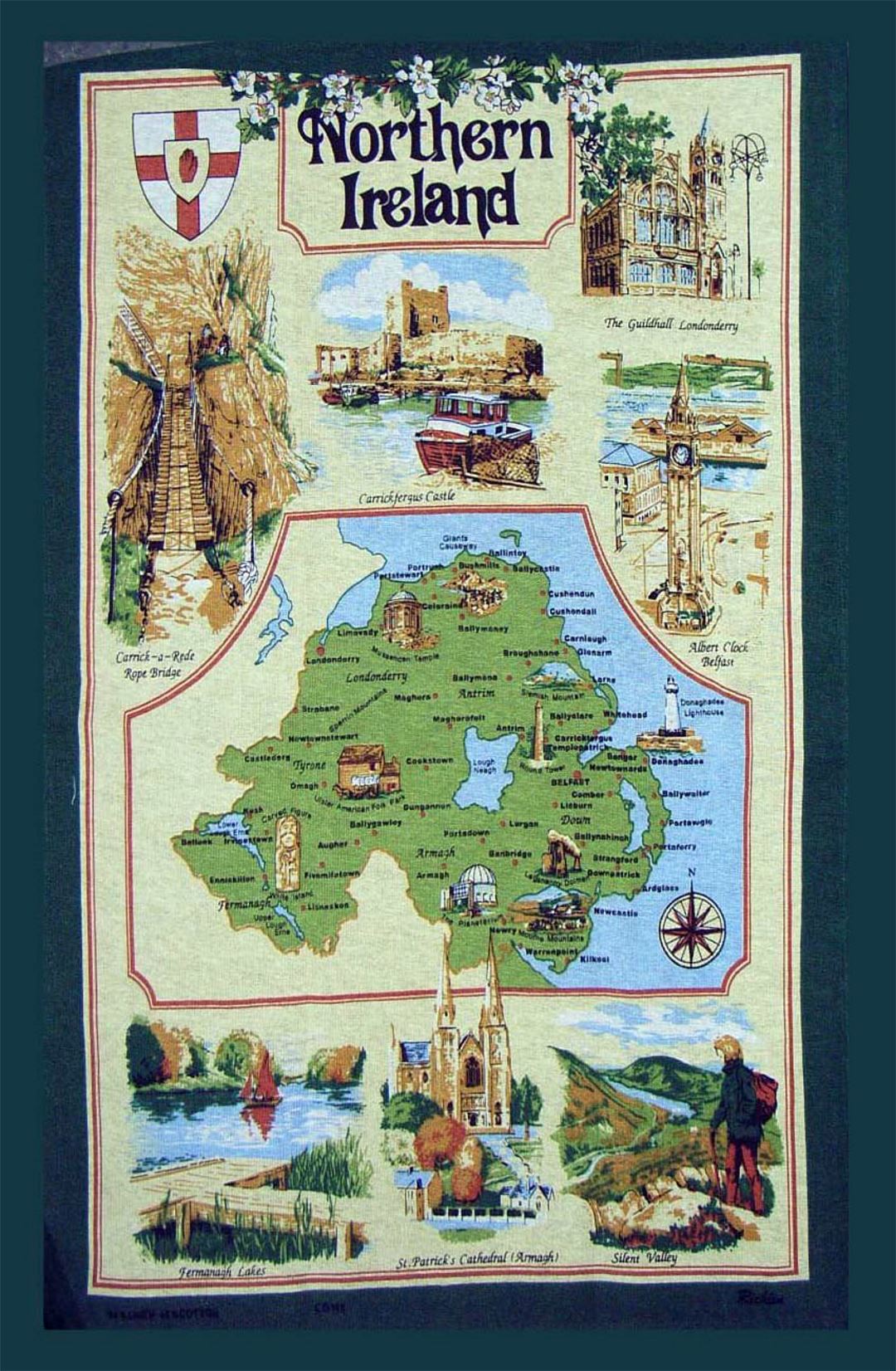 Детальная туристическая карта Северной Ирландии