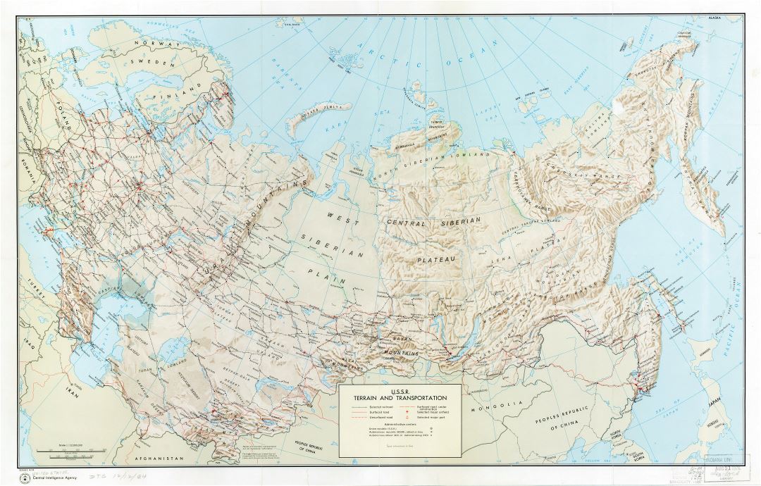 Большая детальная карта местности и транспорта в СССР - 1974