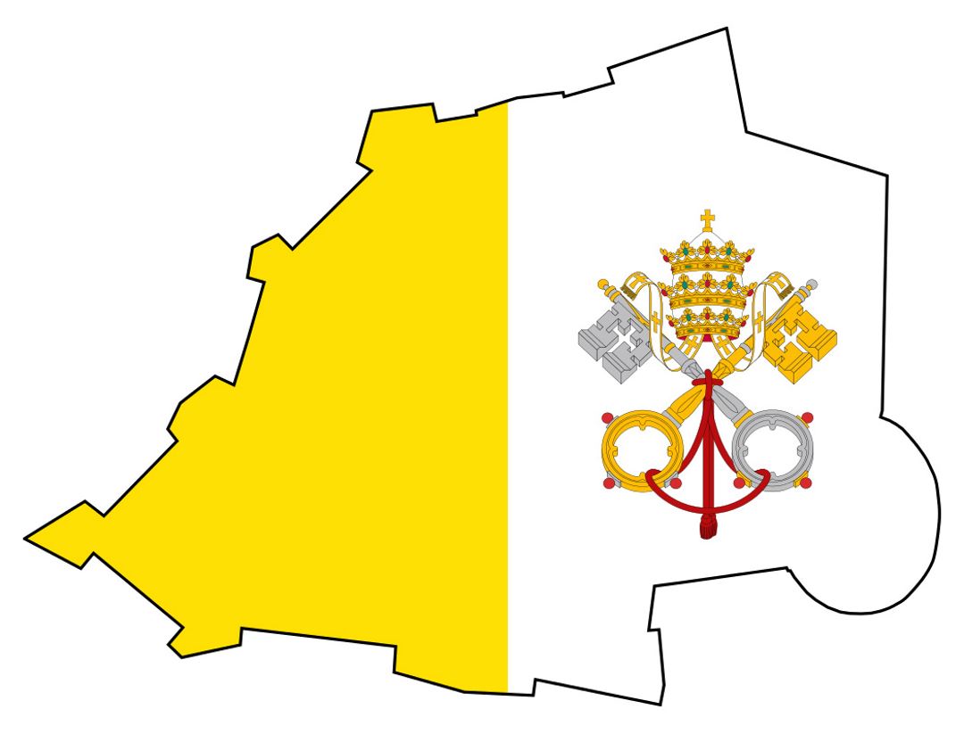 Детальная карта флаг города Ватикан