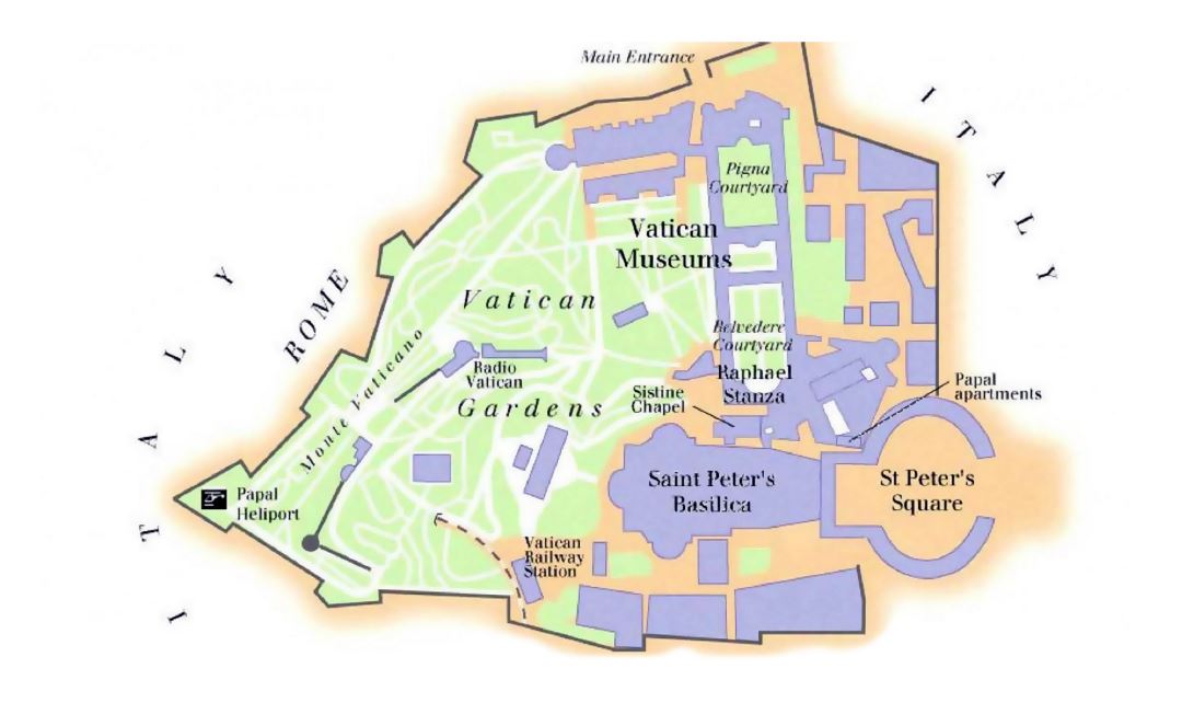 Детальная карта города Ватикан