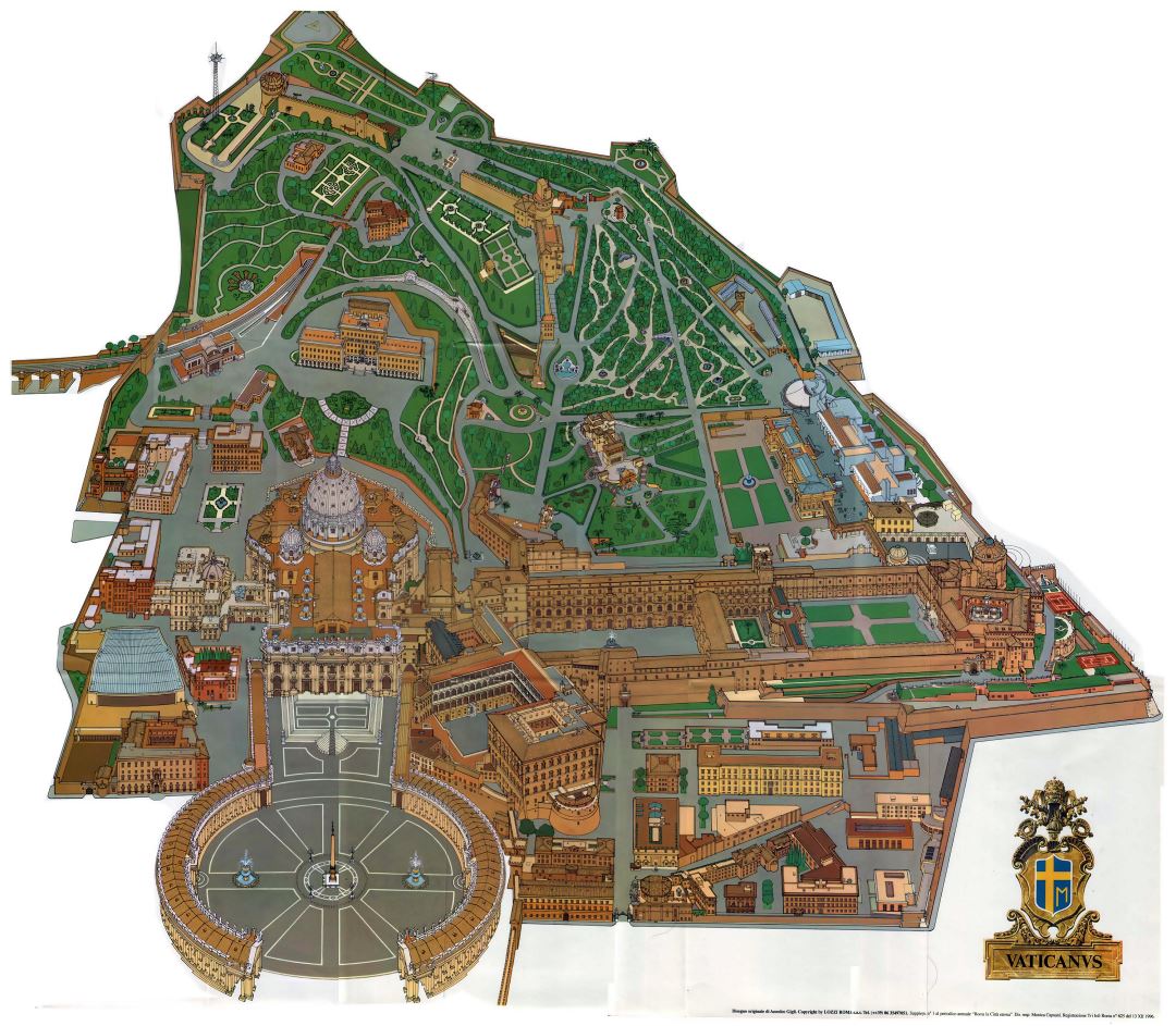 Большая детальная панорамная карта города Ватикана